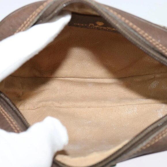 GUCCI GG Supreme Web Sherry Line Bag PVC Beige Gold Red 89 02 066 Auth BA2391 - Picture 12 of 16